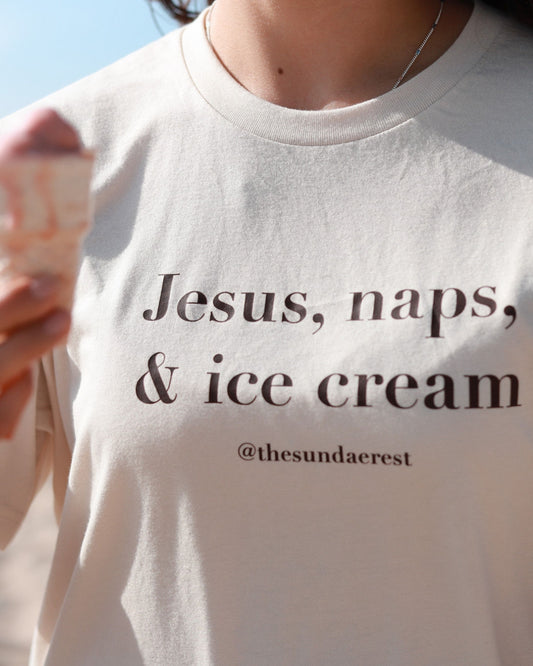 🍦 Jesus, Naps, and Ice Cream T-Shirt (Cream)