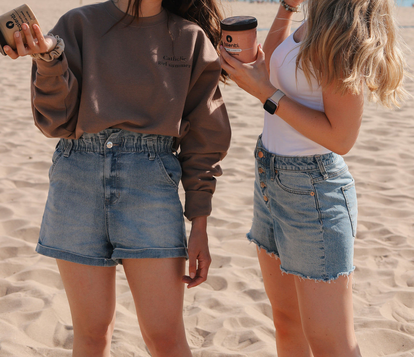 ☀️ Catholic Girl Summer Crewneck (Latte)
