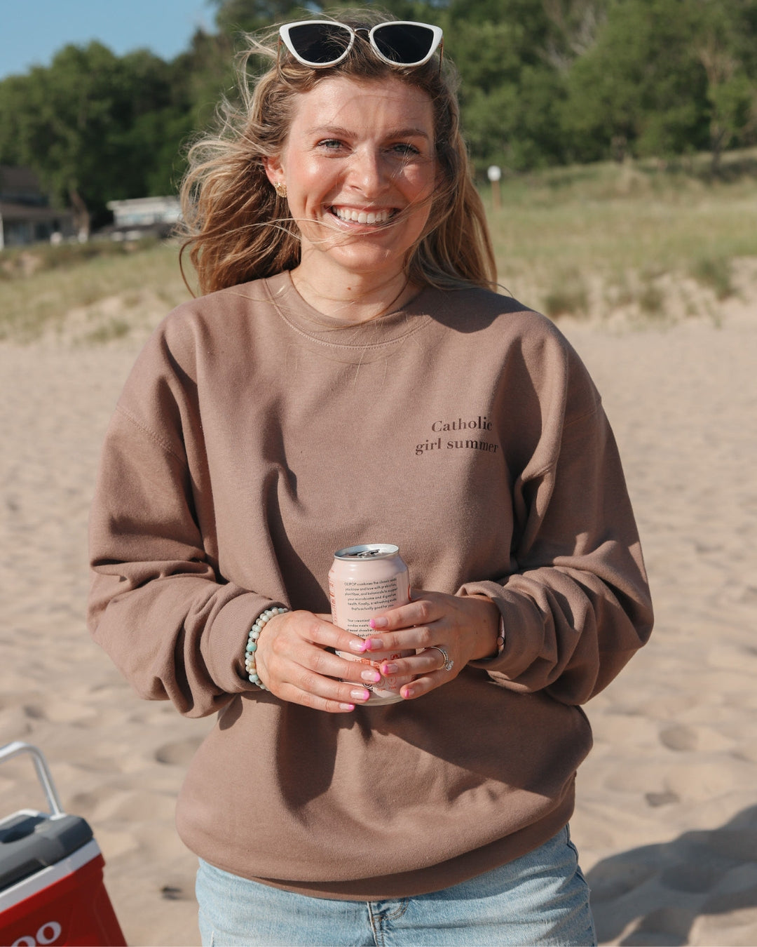 ☀️ Catholic Girl Summer Crewneck (Latte)