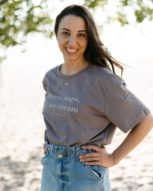 🍦 Jesus, Naps, and Ice-Cream T-Shirt (Pebble)